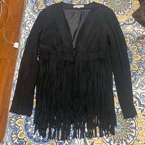 Philosophy Faux Suede Fringe Jacket